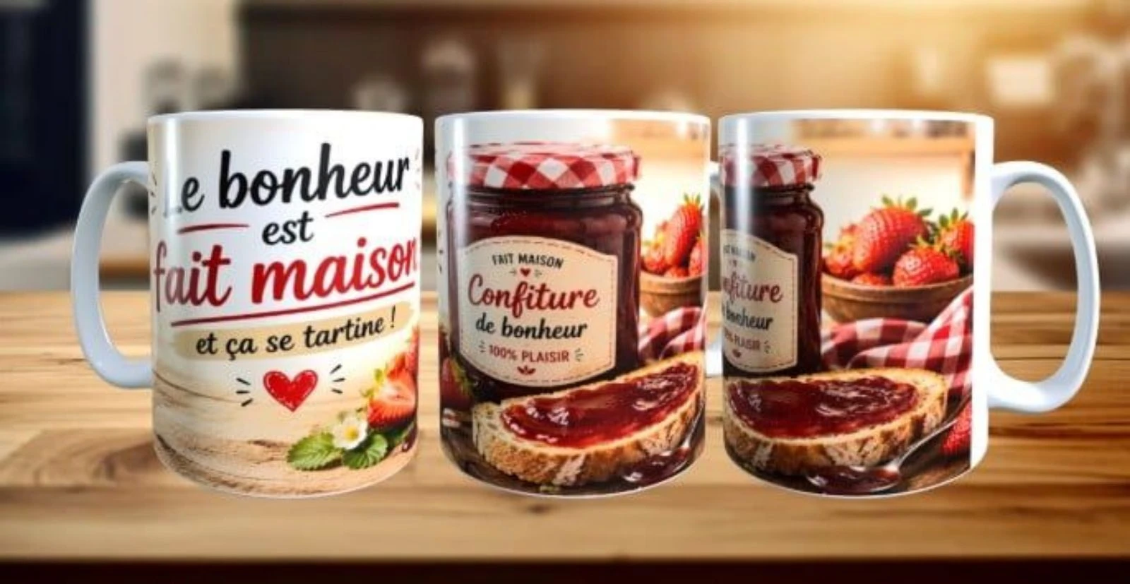 Mug humour,  le bonheur est fait maison et se tartine